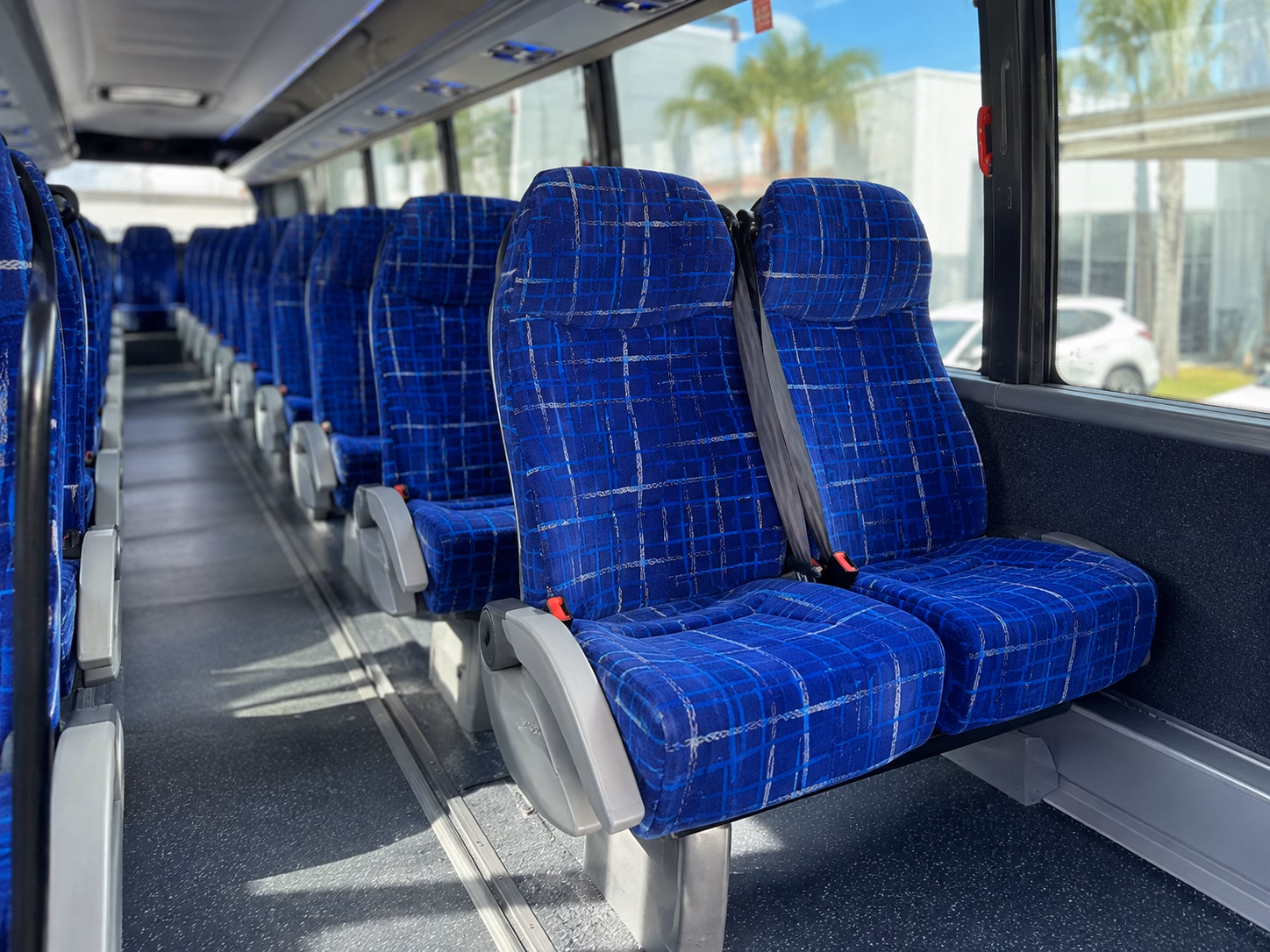 buses for the bridal party on the morning of the wedding