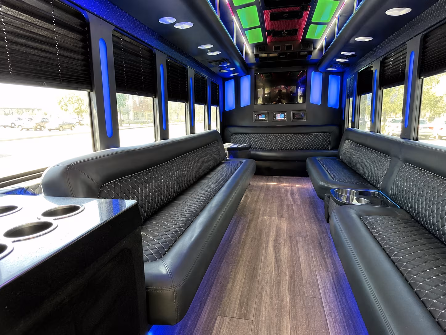 tempe 15 passenger party bus inside