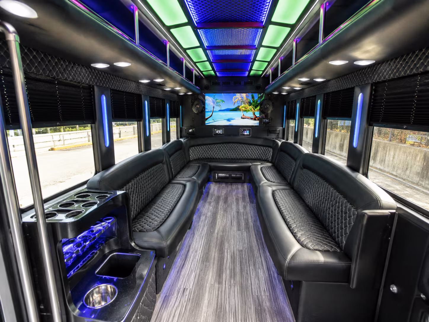 tempe 18 passenger party bus inside