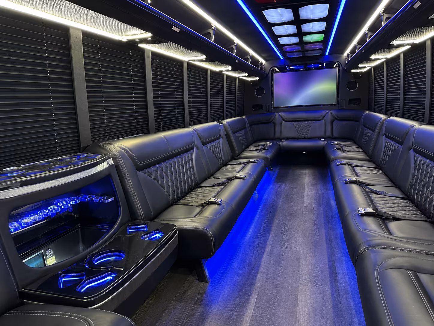 tempe 20 passenger party bus inside