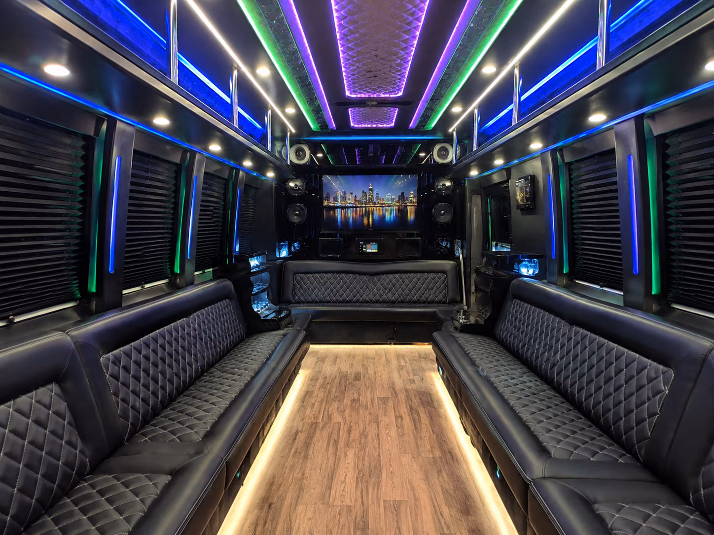 tempe 25 passenger party bus interior