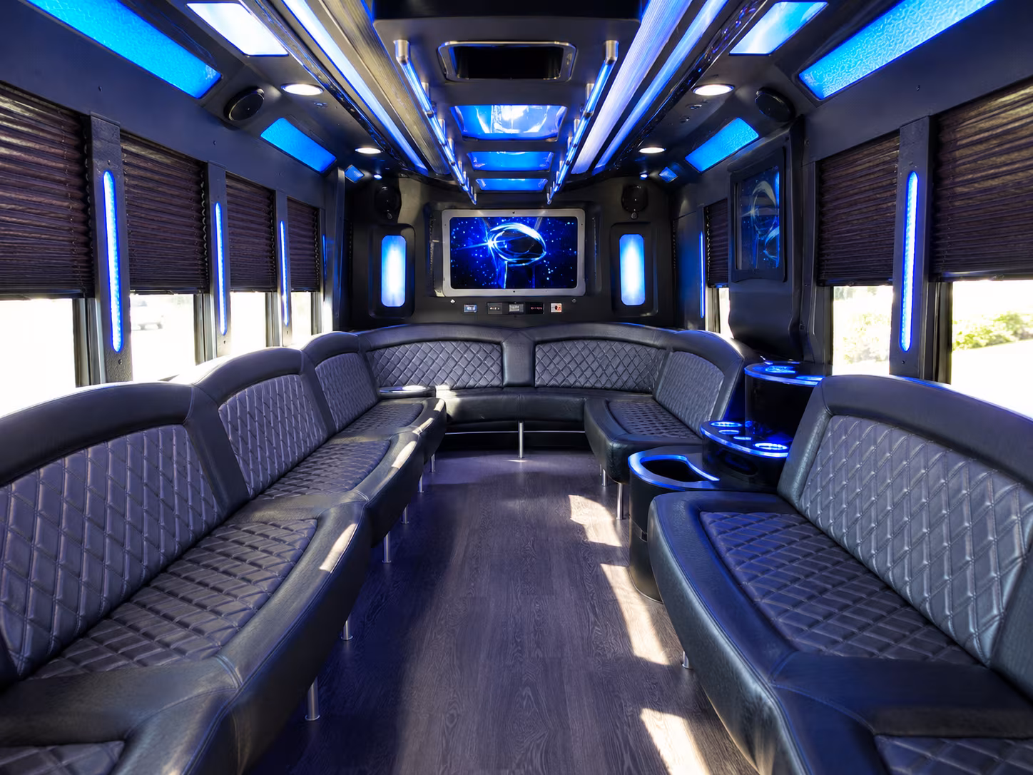 tempe 28 passenger party bus inside