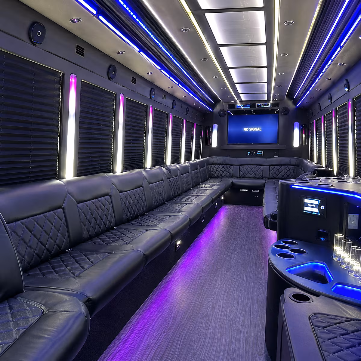 tempe 30 passenger party bus inside